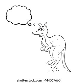 freehand drawn thought bubble cartoon kangaroo
