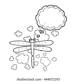 freehand drawn thought bubble cartoon bug