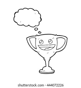 trofeo deportivo de dibujos animados de burbujas de pensamiento libre