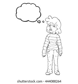 desenho à mão livre pensamento bolha desenho animado adolescente