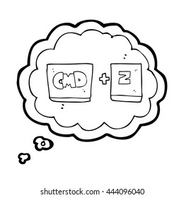 freehand drawn thought bubble cartoon command Z function