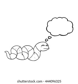 freehand drawn thought bubble cartoon snake