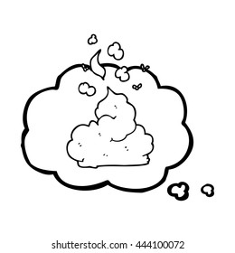 caricatura de burbuja de pensamiento dibujada a mano libre poop bruto