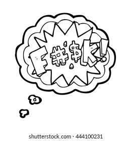 freehand drawn thought bubble cartoon swearword