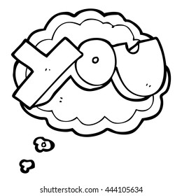 freehand drawn thought bubble cartoon you symbol