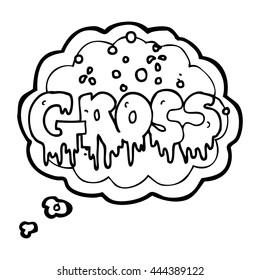 freehand drawn thought bubble cartoon word gross