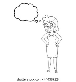 freehand drawn thought bubble cartoon woman wearing mask