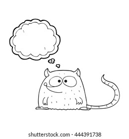 freehand drawn thought bubble cartoon mouse