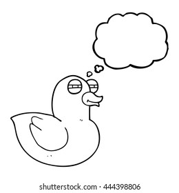 freehand gezeichneter Gedankenblase-Cartoon lustige Gummiente