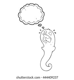 freehand drawn thought bubble cartoon halloween ghost