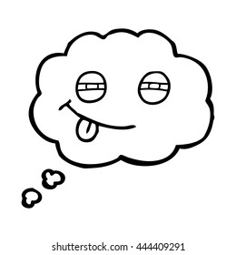 dibujos animados a mano libre de la burbuja de pensamiento ojos sospechosos