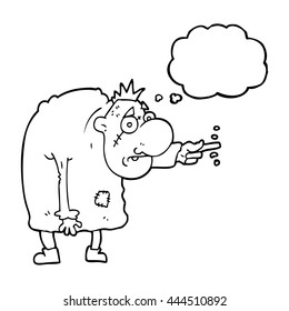 freehand drawn thought bubble cartoon igor