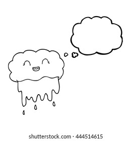 freehand drawn thought bubble cartoon rain cloud