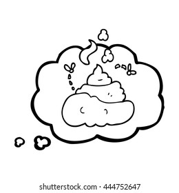 freehand drawn thought bubble cartoon gross poop