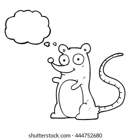 desenho à mão livre pensamento bolha desenho animado mouse