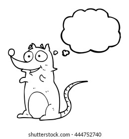 freehand drawn thought bubble cartoon mouse