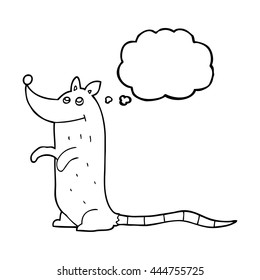 freehand drawn thought bubble cartoon rat