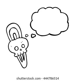 Cartoon Skull-Haarclip in freehand gezeichnet