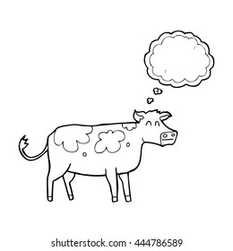 vaca de dibujos animados de libre mano