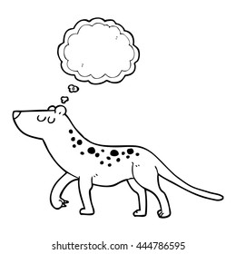 freehand drawn thought bubble cartoon leopard