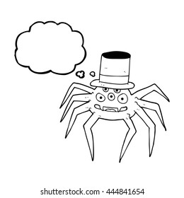 freehand drawn thought bubble cartoon halloween spider
