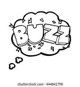 freehand drawn thought bubble cartoon buzz symbol