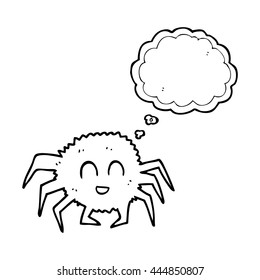 freehand drawn thought bubble cartoon spider