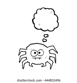 freehand drawn thought bubble cartoon spider