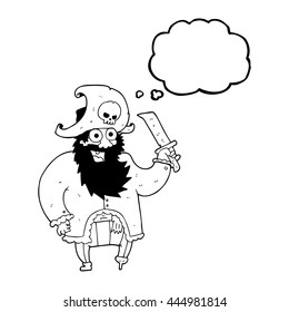 capitán de caricatura pirata de dibujos animados de libre mano