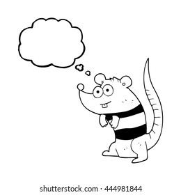rata de dibujos animados de burbujas de pensamiento dibujada a mano libre