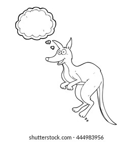 freehand drawn thought bubble cartoon kangaroo