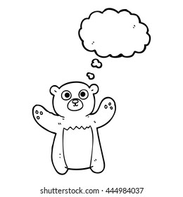 freehand drawn thought bubble cartoon teddy bear