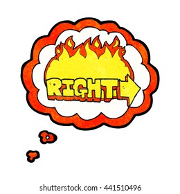 freehand drawn thought bubble textured cartoon right symbol