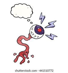 freehand drawn thought bubble textured cartoon gross electric eyeball