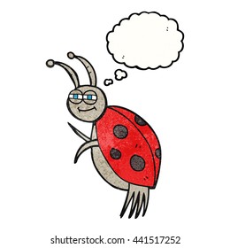 brote de burbuja de pensamiento dibujado a mano libre texturizado ladybug