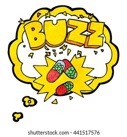 freehand drawn thought bubble textured cartoon stimulant pills