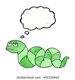 freehand drawn thought bubble textured cartoon bored snake