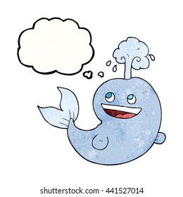 freehand gezeichnete Denkblase strukturierte Cartoon Wal Spuwasser