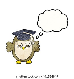 freehand drawn thought bubble textured cartoon clever owl