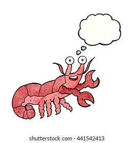 burbuja de pensamiento dibujada a mano libre textura de caricatura langosta