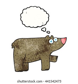 freehand drawn thought bubble textured cartoon bear