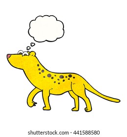 freehand drawn thought bubble textured cartoon leopard