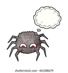 freehand drawn thought bubble textured cartoon spider