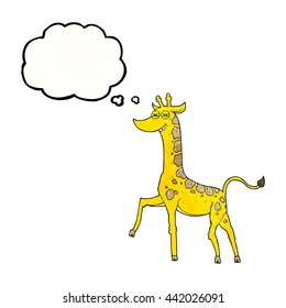 freehand drawn thought bubble textured cartoon giraffe