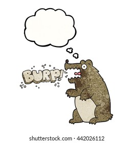 freehand drawn thought bubble textured cartoon bear