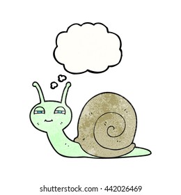 freehand drawn thought bubble textured cartoon cute snail