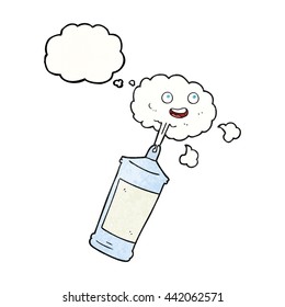 freehand drawn thought bubble textured cartoon spraying whipped cream