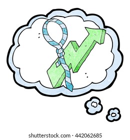 freehand drawn thought bubble textured cartoon work tie and arrow progress symbol