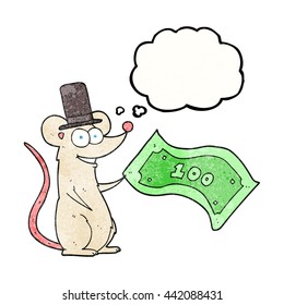 freehand drawn thought bubble textured cartoon rich mouse