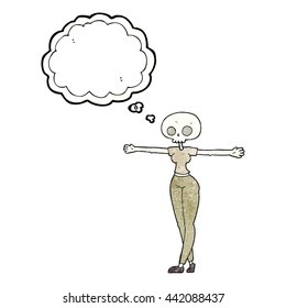 freehand drawn thought bubble textured cartoon zombie woman